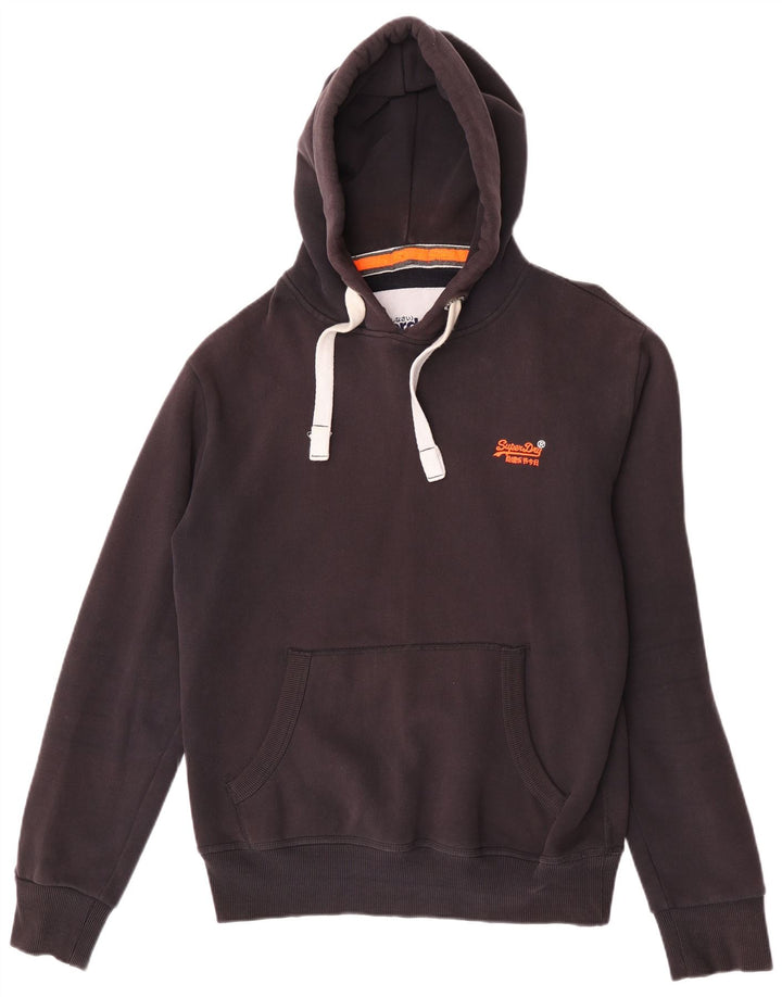 Męski sweter z kapturem Superdry, duże, granatowe, bawełniane logo