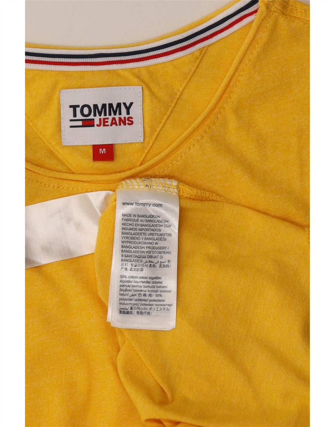 T-shirt damski TOMMY HILFIGER Top UK 14 Średni żółty bawełniany
