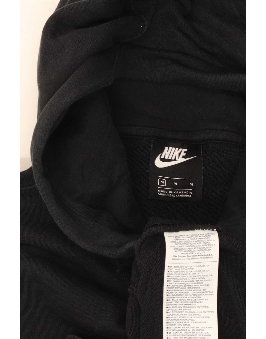 Męski sweter z kapturem i zamkiem błyskawicznym Nike, średni czarny, bawełniany
