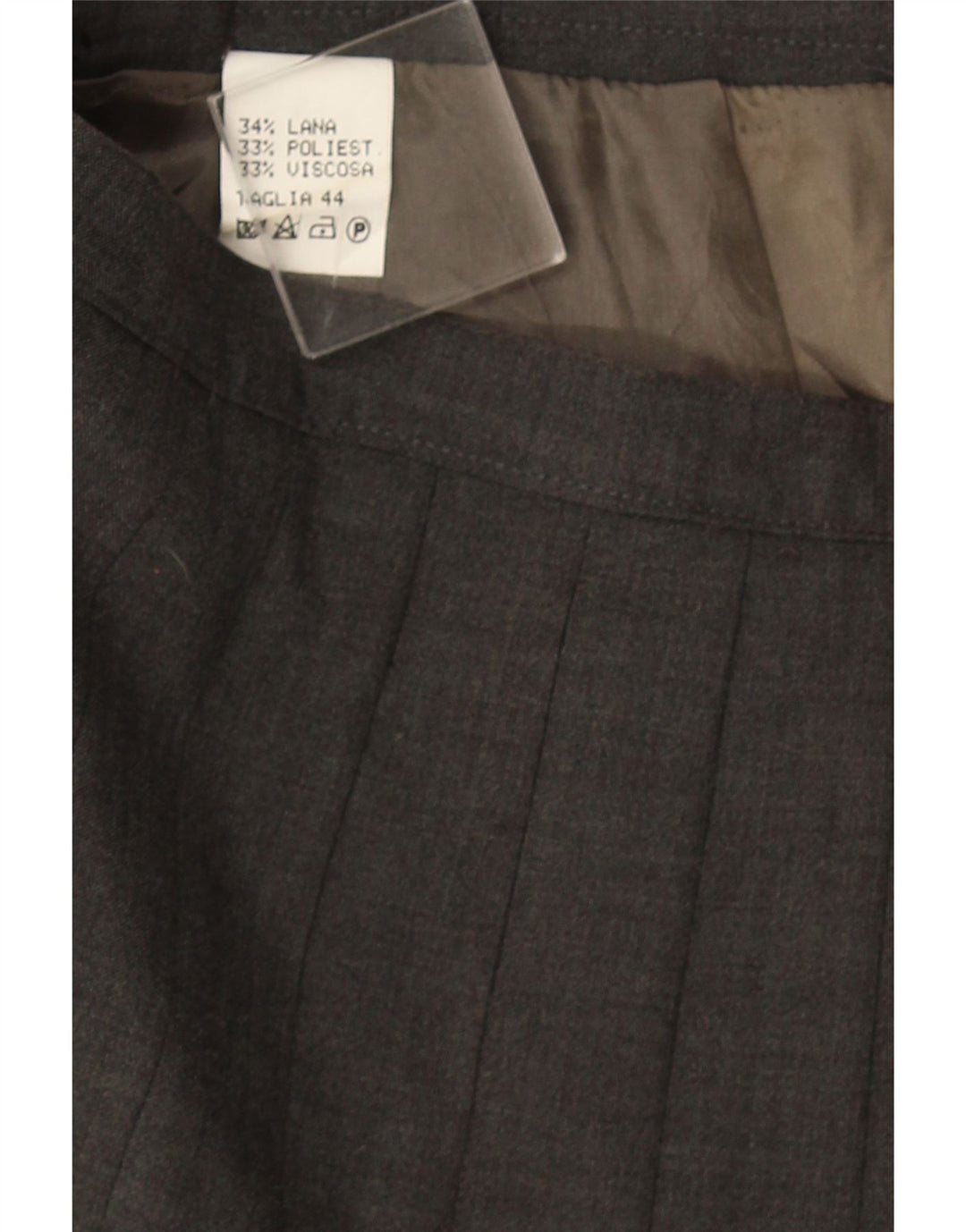 Vintage damska plisowana spódnica IT 44 Medium W32 Szara wełna