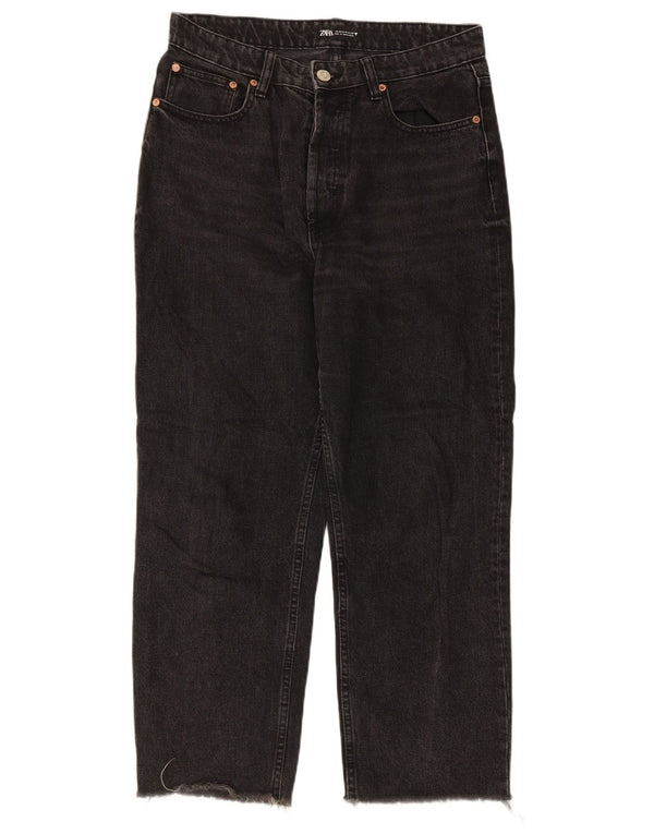 Dżinsy damskie Zara Crop Straight EU 42 Large W32 L25 Czarna bawełna