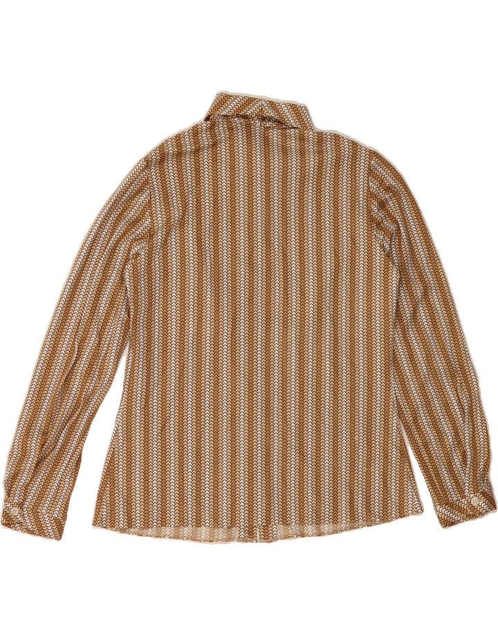 C&A Womens Shirt EU 46 XL Brown Geometric Polyester Vintage C&A and Second-Hand C&A from Messina Hembry 