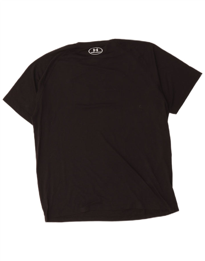 Męski T-shirt z grafiką Under Armour Heat Gear, duży, czarny, poliestrowy