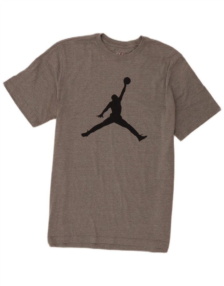 Męski T-shirt z grafiką Jordan, duży, szary, bawełniany
