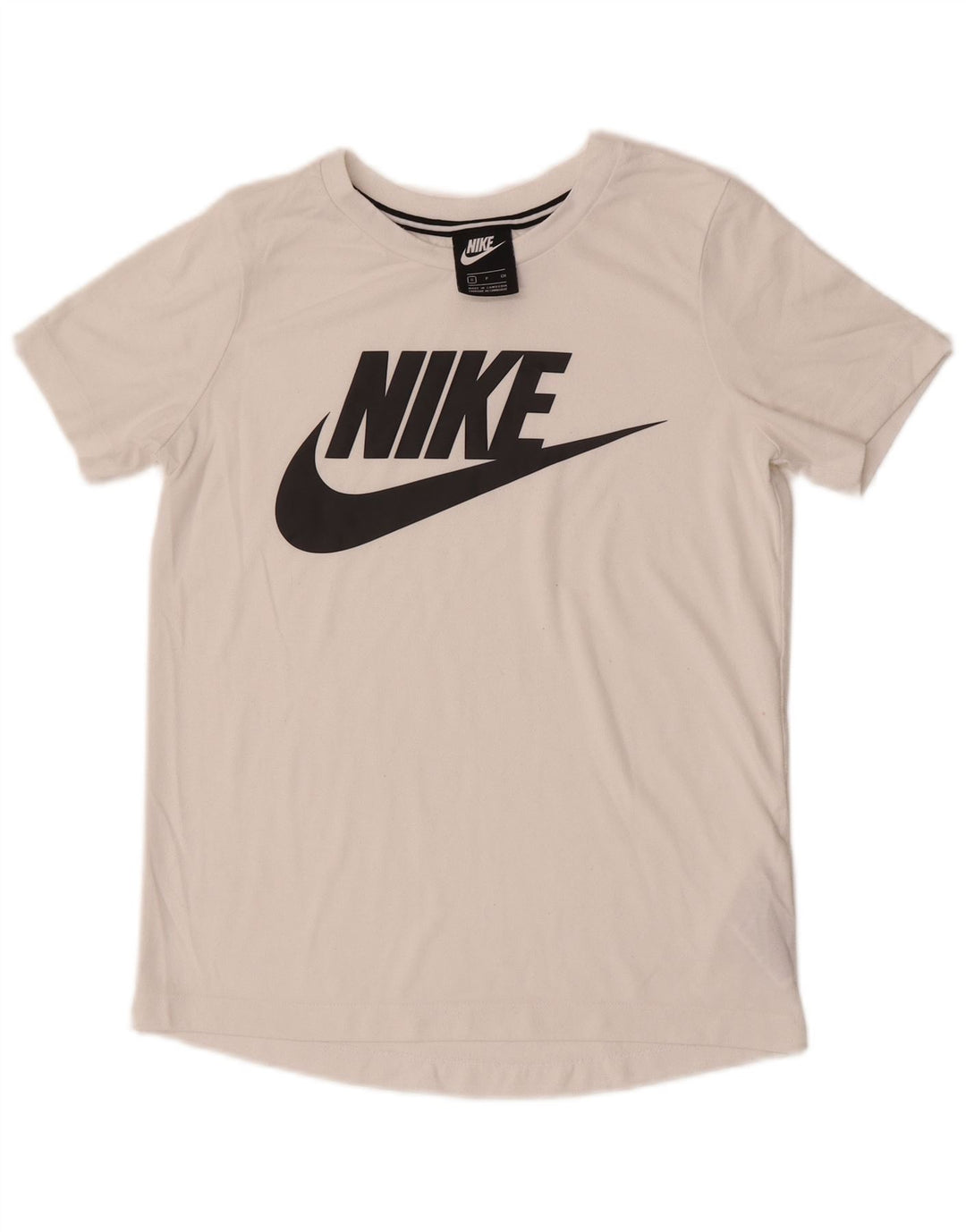 Damska koszulka z grafiką Nike Top UK 10, mała, biała, poliestrowa