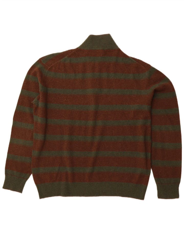 FILA Męski sweter z zamkiem błyskawicznym XL w brązowe paski