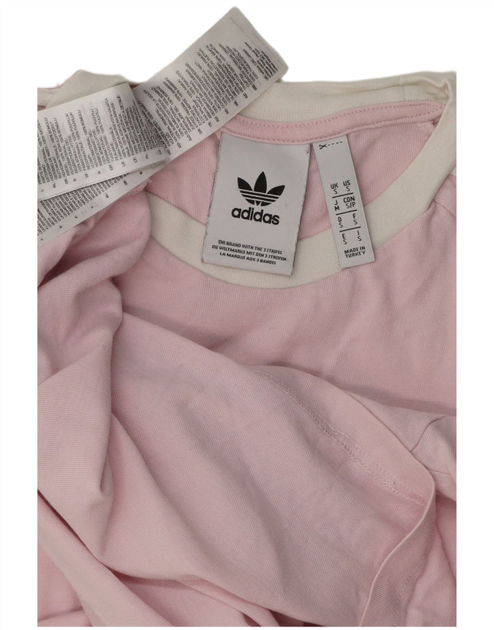 Adidas Męski T-Shirt Top Mały Różowy Bawełniany