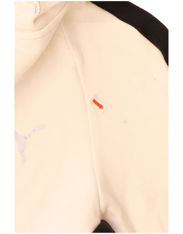 Męski sweter z kapturem i zamkiem PUMA XL, bawełniany w kolorze złamanej bieli