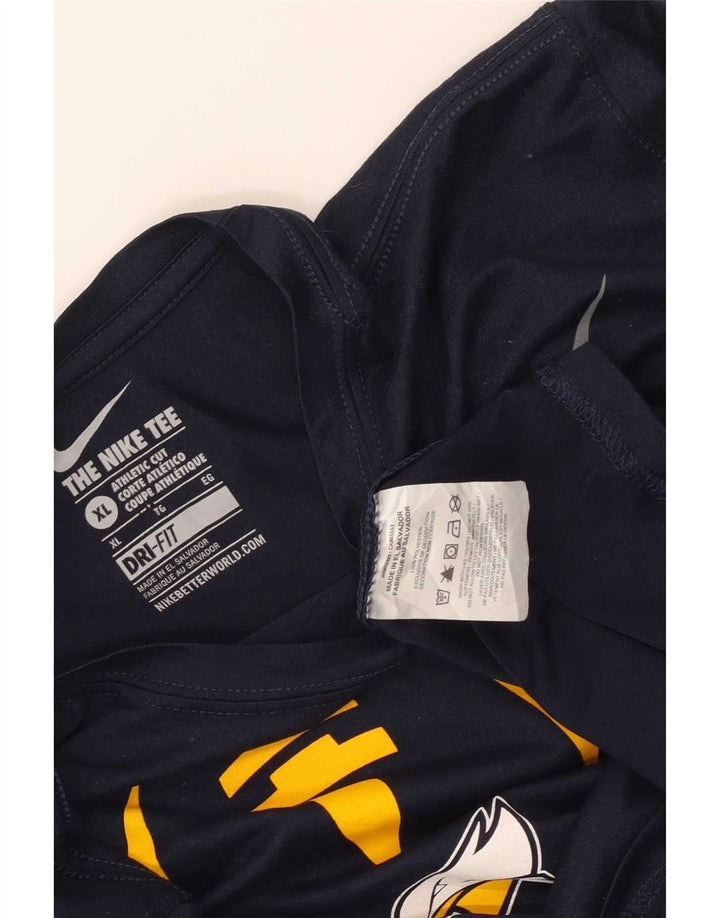 Męska koszulka Nike Dri Fit Graphic z długim rękawem XL, granatowa, poliestrowa