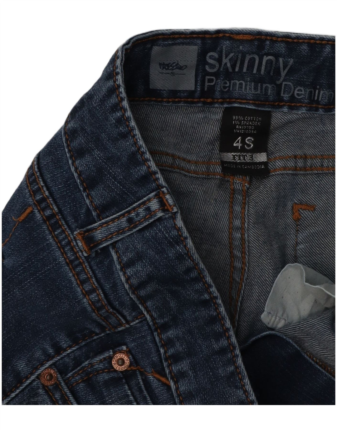 Damskie jeansy skinny MOSSIMO US 4 małe W29 L29 niebieska bawełna