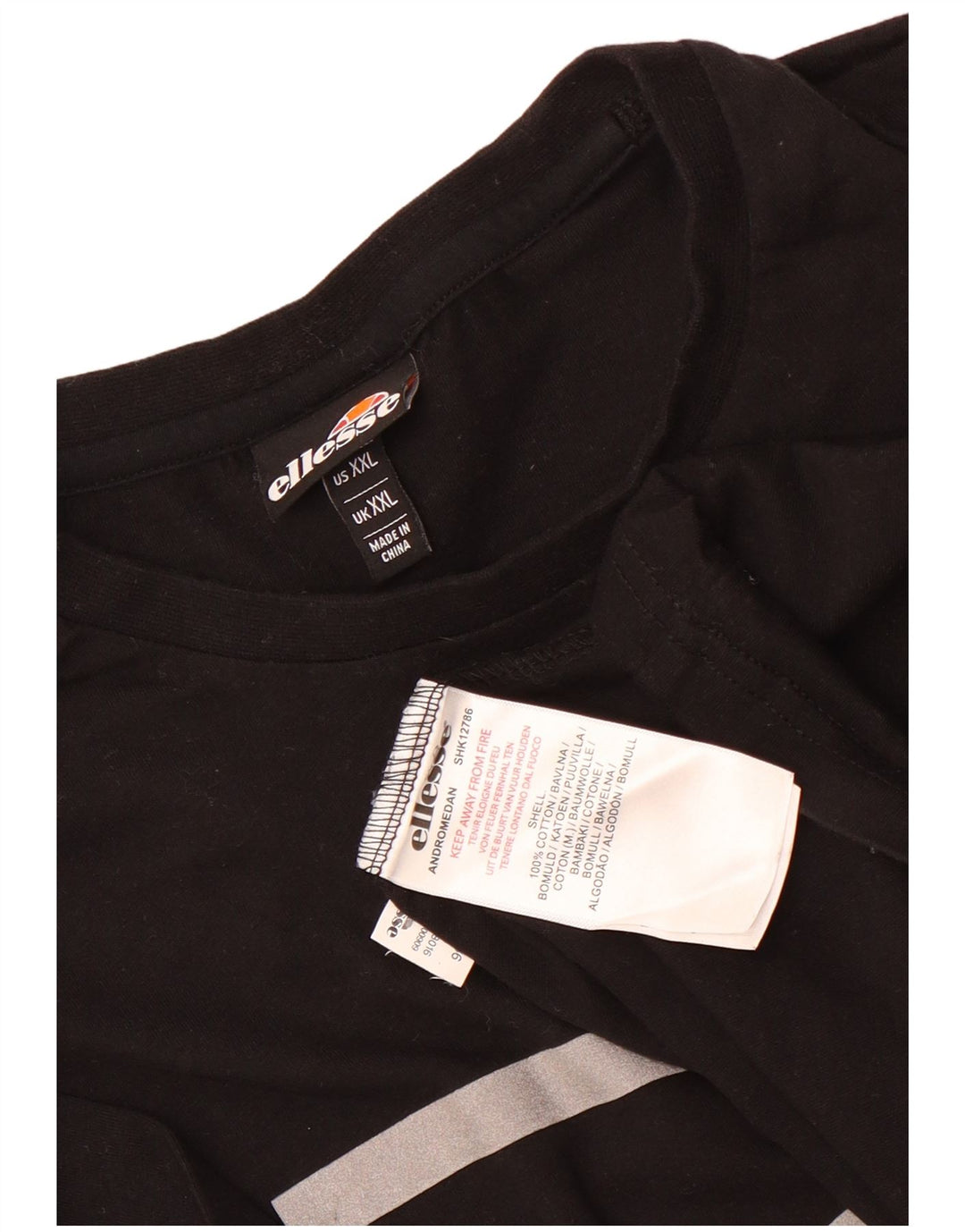 Męska koszulka z grafiką Ellesse Top 2XL, czarna bawełna