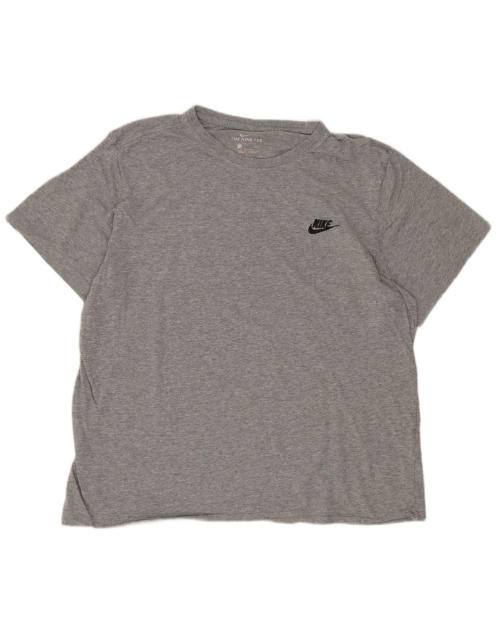 Męski T-shirt Nike Regular, duży, szary, bawełniany