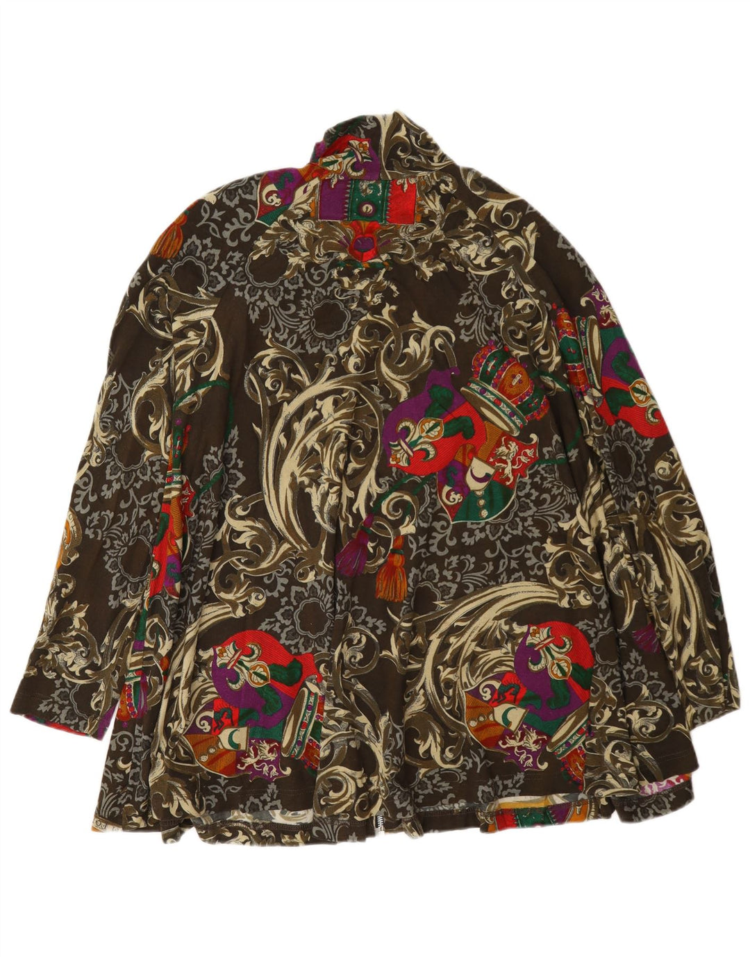 Vintage damski płaszcz oversize UK 14, średnia, wielobarwna bawełna Paisley