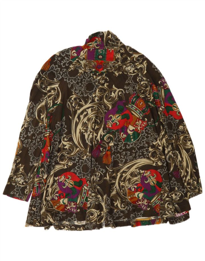 Vintage damski płaszcz oversize UK 14, średnia, wielobarwna bawełna Paisley