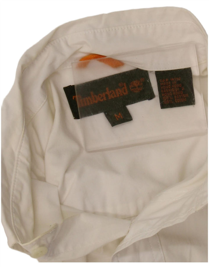 Męska koszula z krótkim rękawem Timberland, średnia biała bawełna