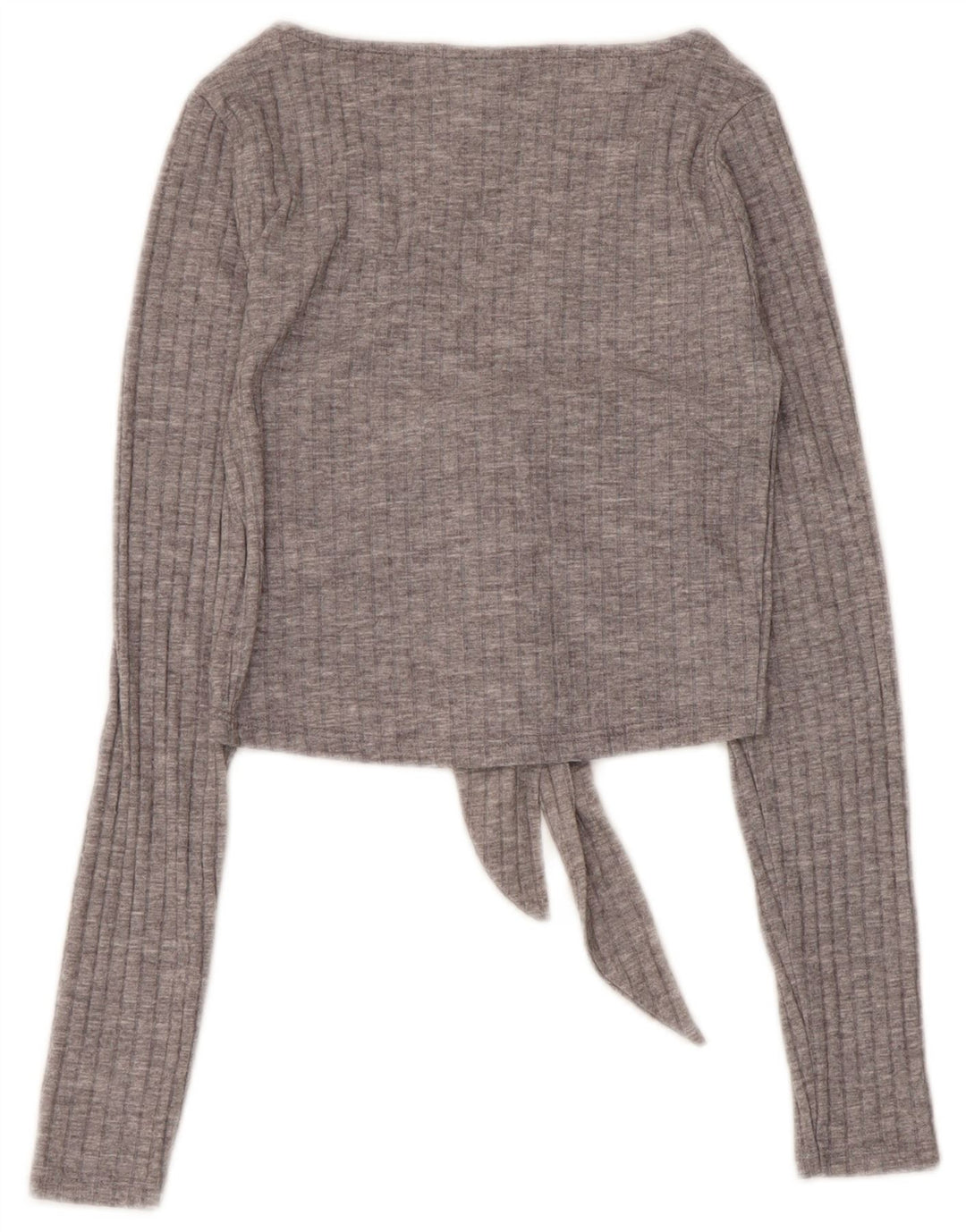 Topshop damski krótki top z długim rękawem UK 6 XS, szary poliester