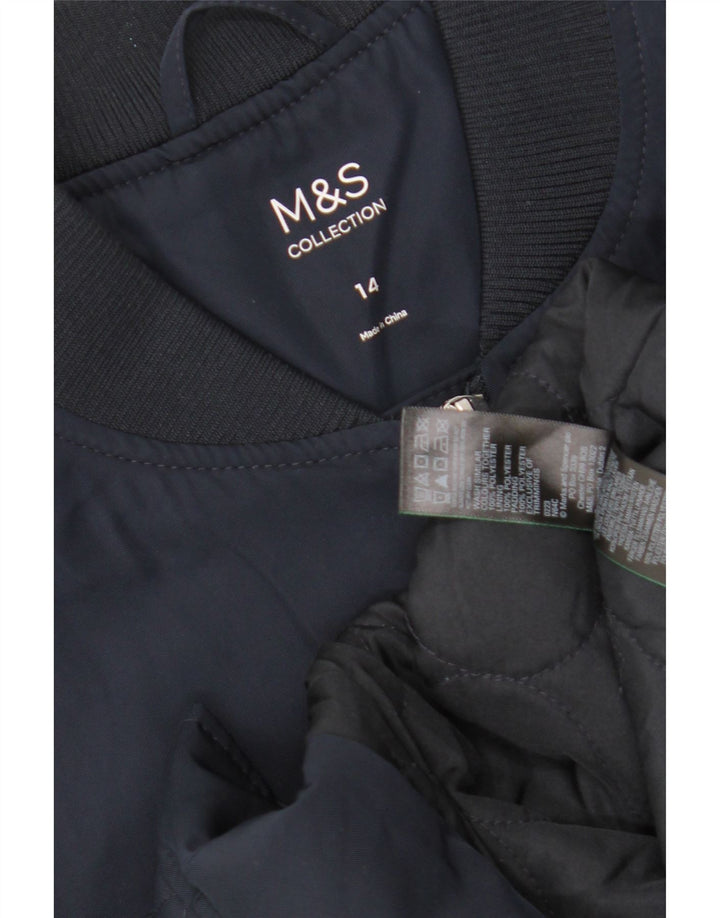 Marks & Spencer Damska kurtka bomberka oversize UK 14, duża, granatowa