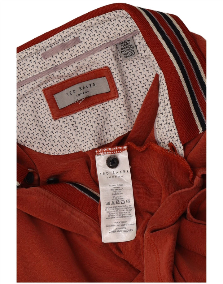 Męska koszulka polo Ted Baker XL w pomarańczowe paski z Lyocellu