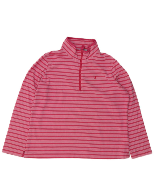 Damski sweter oversize Joules z zamkiem błyskawicznym, UK 18 XL, w różowe paski