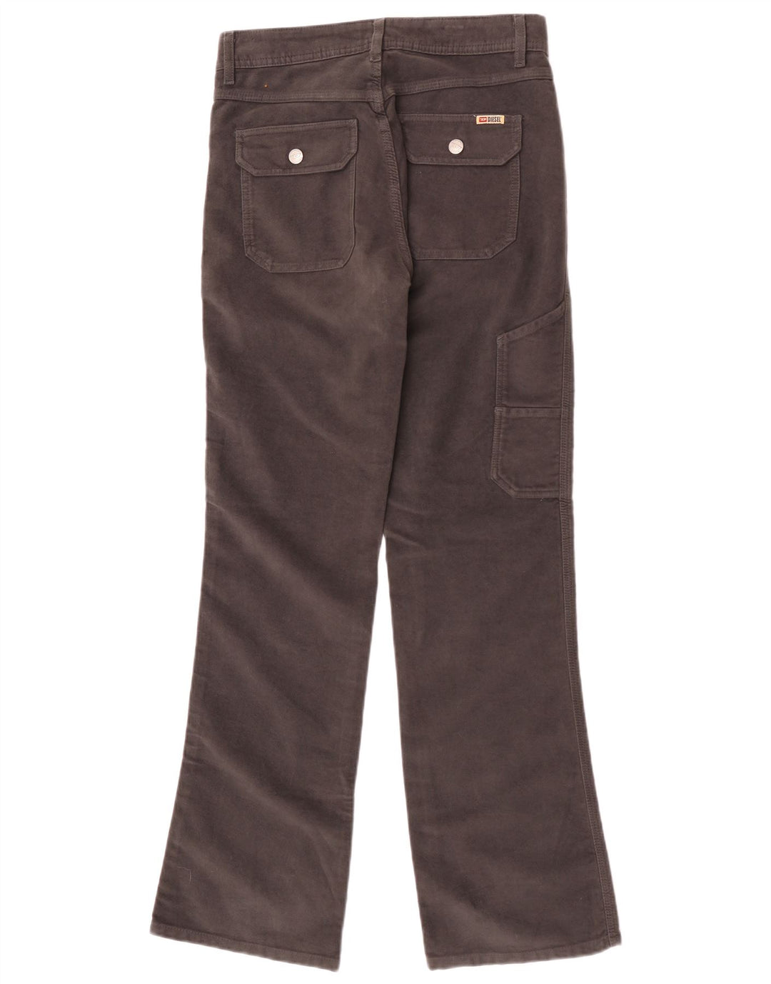 Aksamitne spodnie cargo Diesel Bootcut W27 L32 Szara bawełna