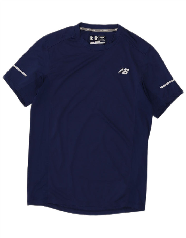 T-shirt męski New Balance, mały, granatowy, poliester