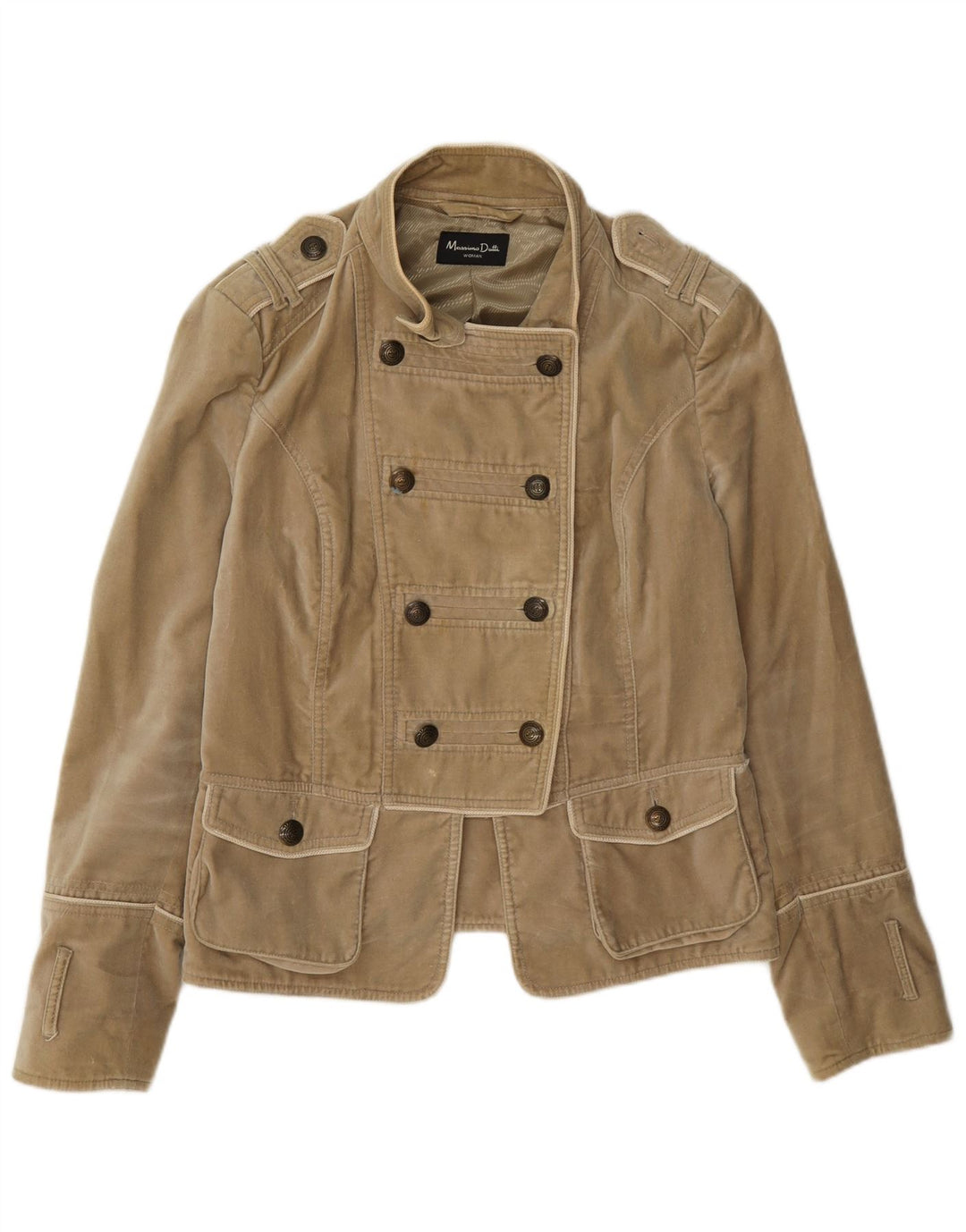 Damska marynarka wojskowa Massimo Dutti z podwójnymi piersiami, UK 18 XL, beżowa