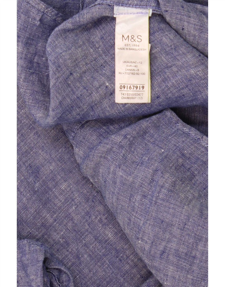 Koszula damska Marks & Spencer UK 12, jasnoniebieska, lniana