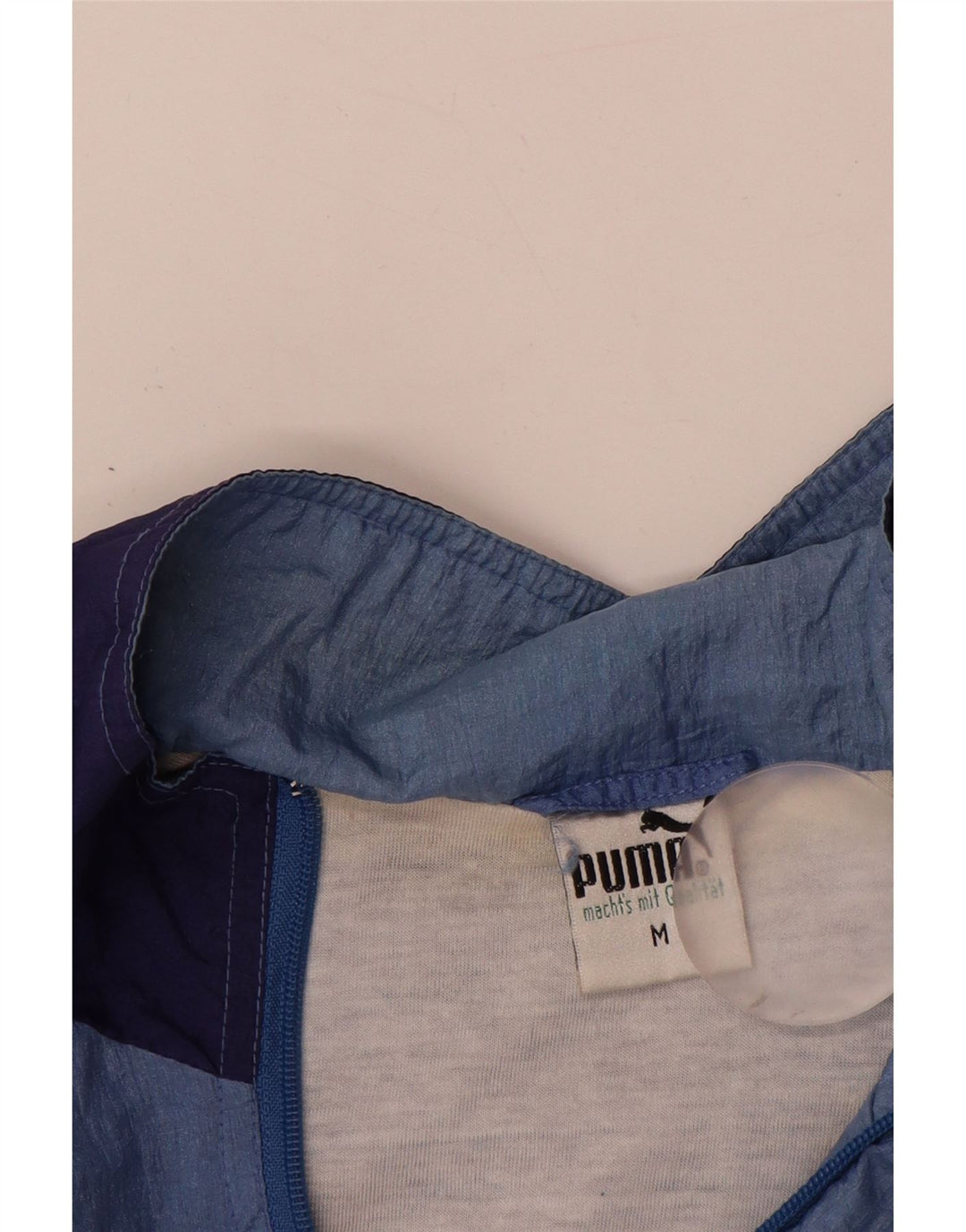 Męska kurtka dresowa PUMA, średnioniebieska, z blokami kolorów, poliamid