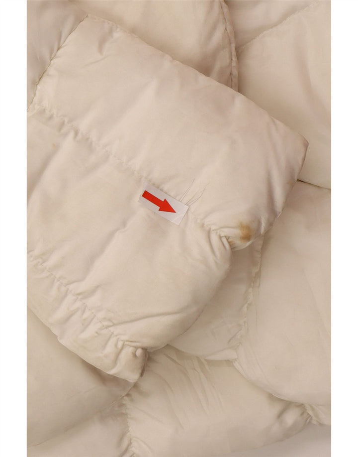Wyściełana kurtka dziewczęca Moncler 9-10 lat, biały nylon