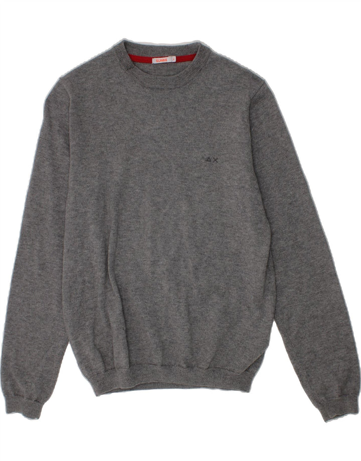 SUN68 Boys Crew Neck Jumper Sweater 9-10 Years Grey Wool Vintage Sun68 and Second-Hand Sun68 from Messina Hembry 
