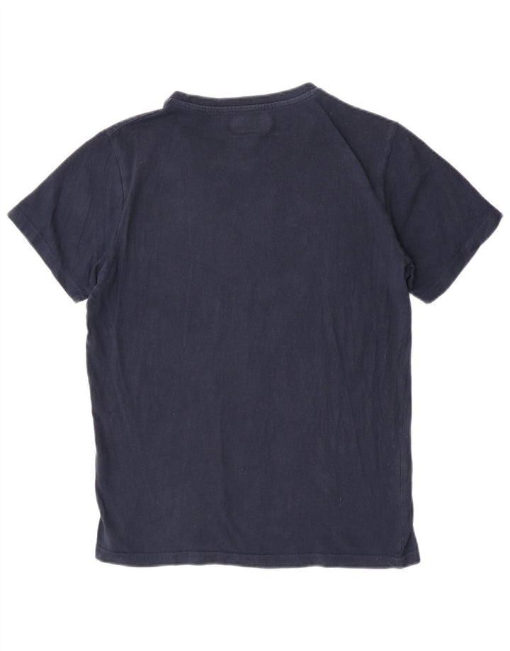 Męski T-shirt z grafiką Kappa, mały, granatowy, bawełniany