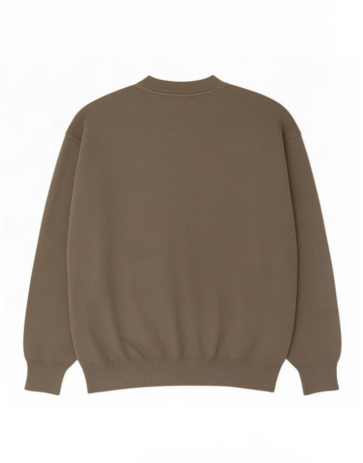 Męski sweter z okrągłym dekoltem Sky & Eagle, 2XL, wełna khaki