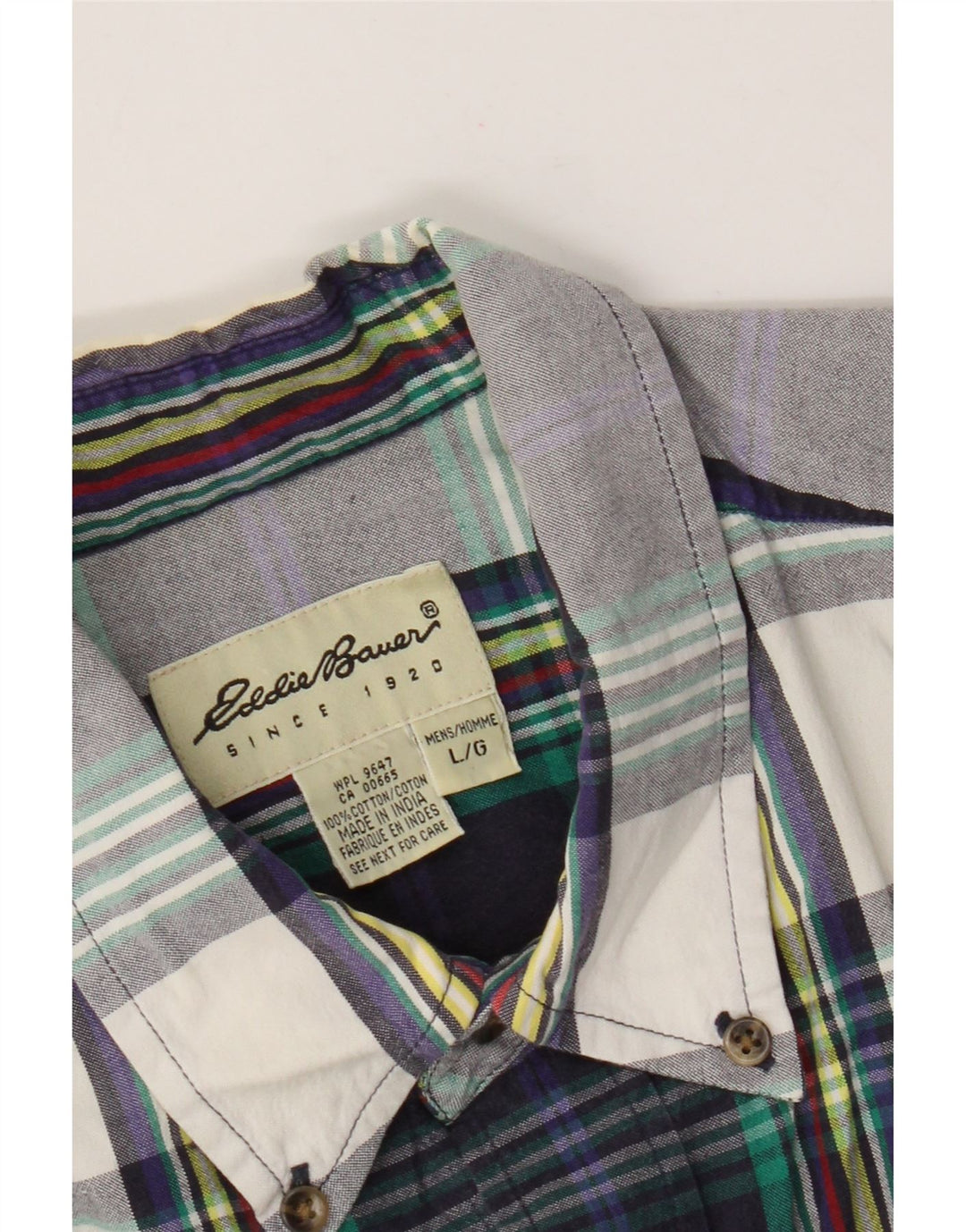 Męska koszula z krótkim rękawem Eddie Bauer, duża, wielobarwna, bawełniana krata