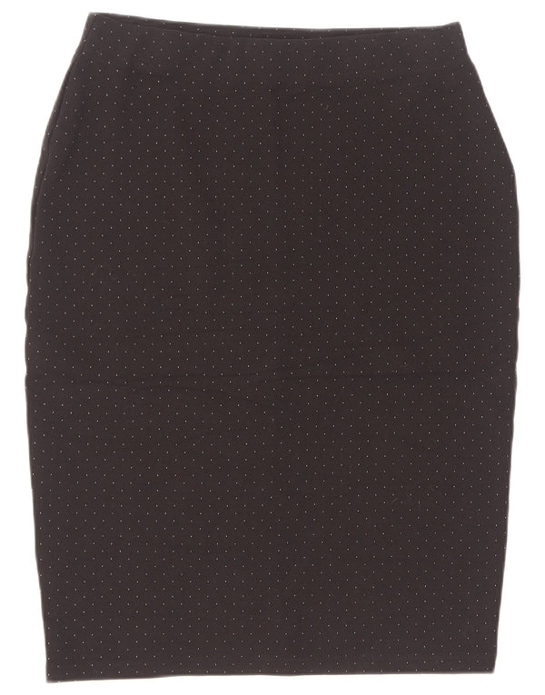 Marks & Spencer Damska spódnica ołówkowa UK 12 Medium W30 Czarna wiskoza w cętki