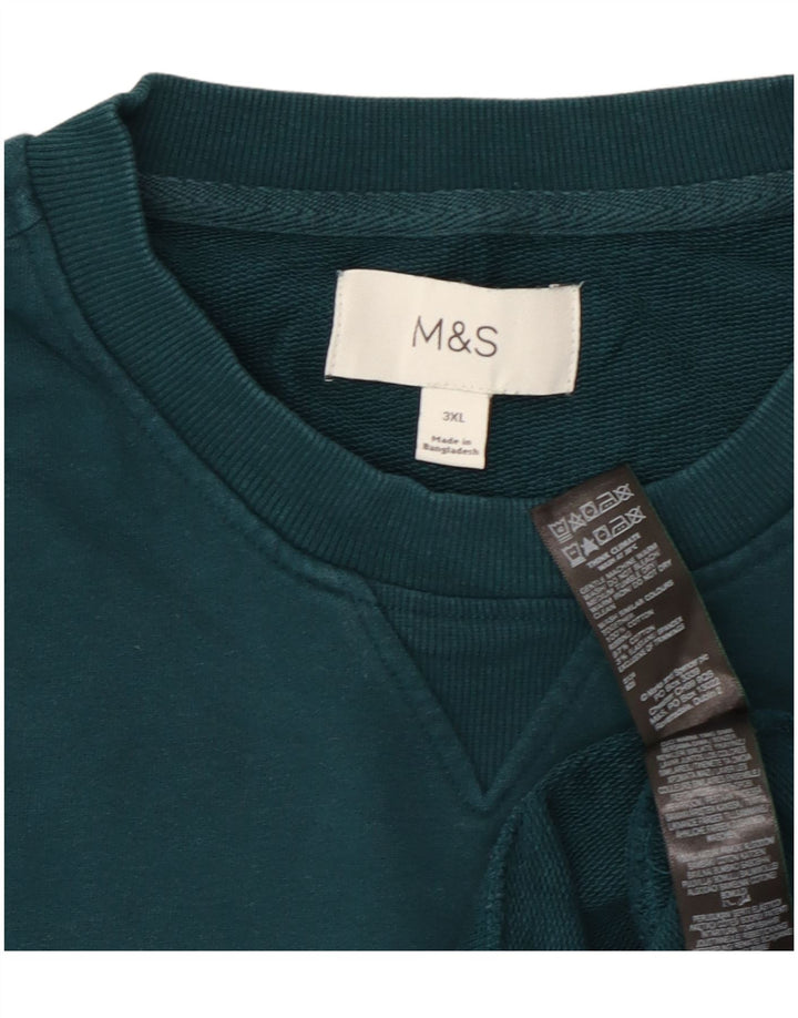 Marks & Spencer Męski sweter bluzowy 3XL, zielony, bawełniany
