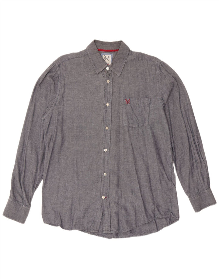 CREW CLOTHING Koszula męska o klasycznym kroju, średnia, granatowa, bawełniana