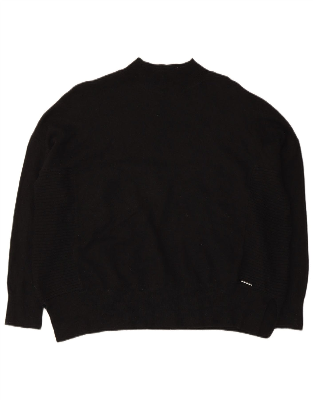 Damski sweter oversize Superdry z golfem UK 10, mały, czarny