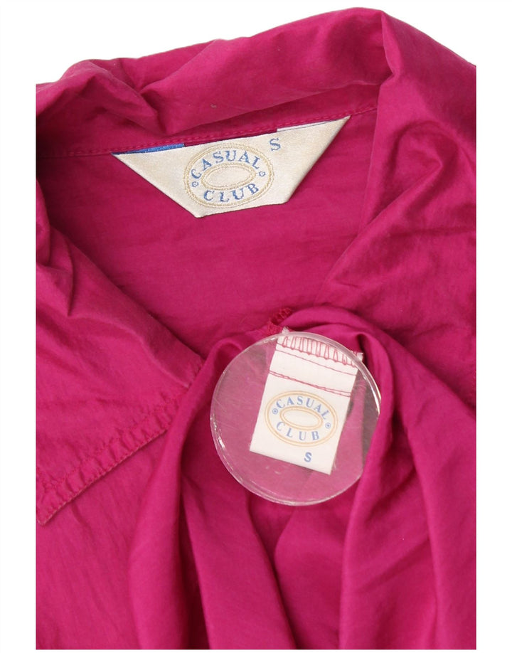 Vintage damska bluzka oversize UK 10 Small Pink Silk