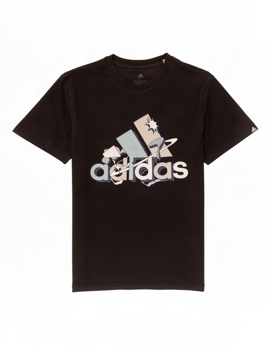 Męska koszulka z grafiką Adidas, duża, czarna, bawełniana