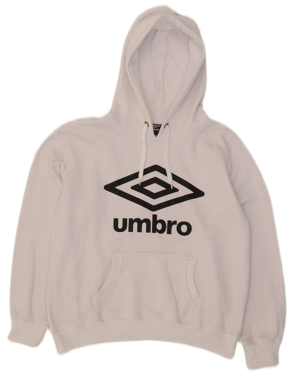 Męska bluza z kapturem Umbro z grafiką, średnia biała bawełna
