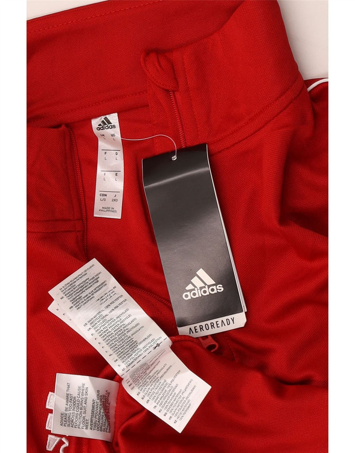 Dres męski Adidas Aeroready z zamkiem błyskawicznym na szyi, duży, czerwony poliester
