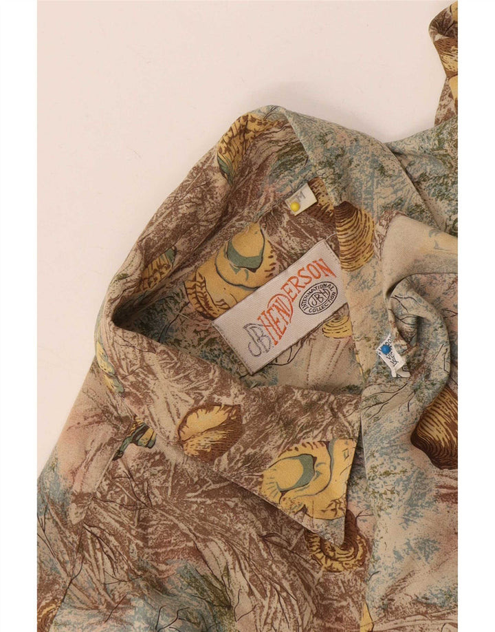 Męska koszula z krótkim rękawem w stylu vintage, w kolorze średniego wielobarwnego motyla