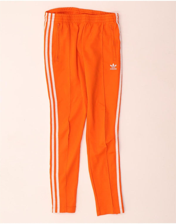 Damskie spodnie dresowe ADIDAS UK 6 XS, pomarańczowe, poliestrowe