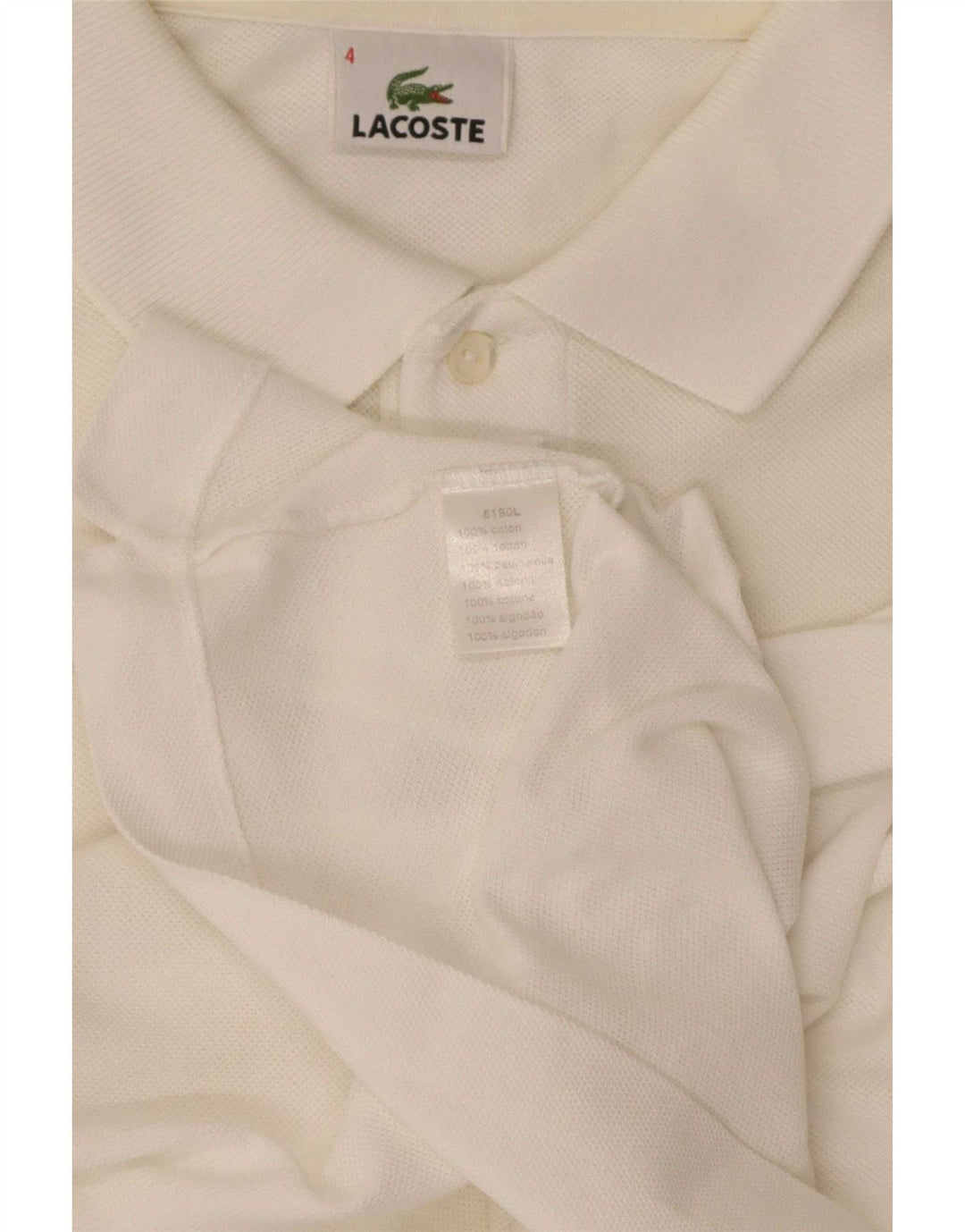 Męska koszulka polo Lacoste, rozmiar 4, średnia, biała, bawełniana