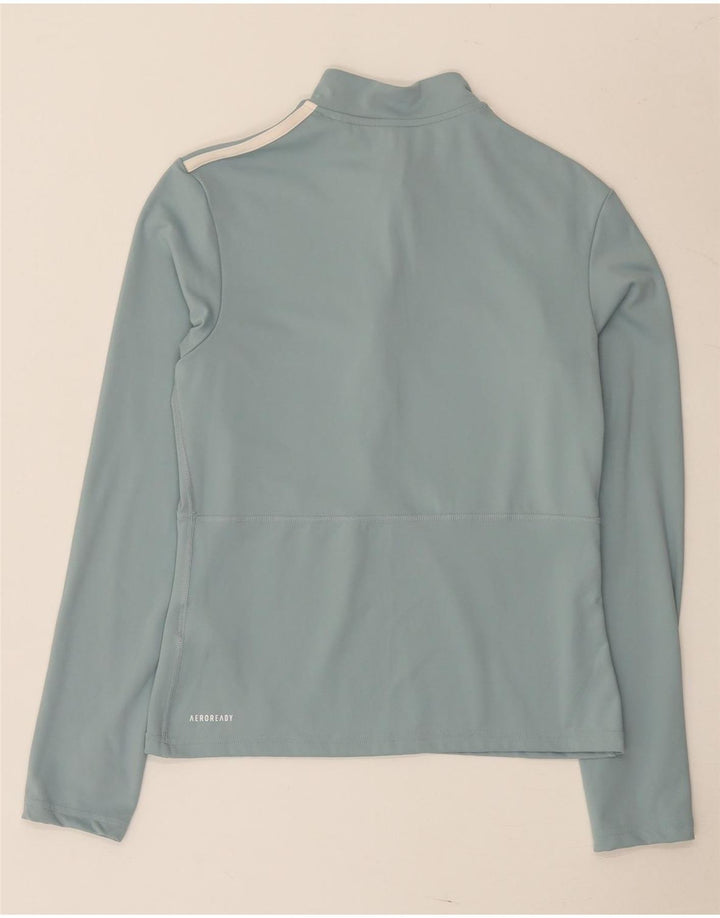 Adidas Damski Aeroready Zip Neck Sweter Dresowy Top UK 16/18 Duży Niebieski