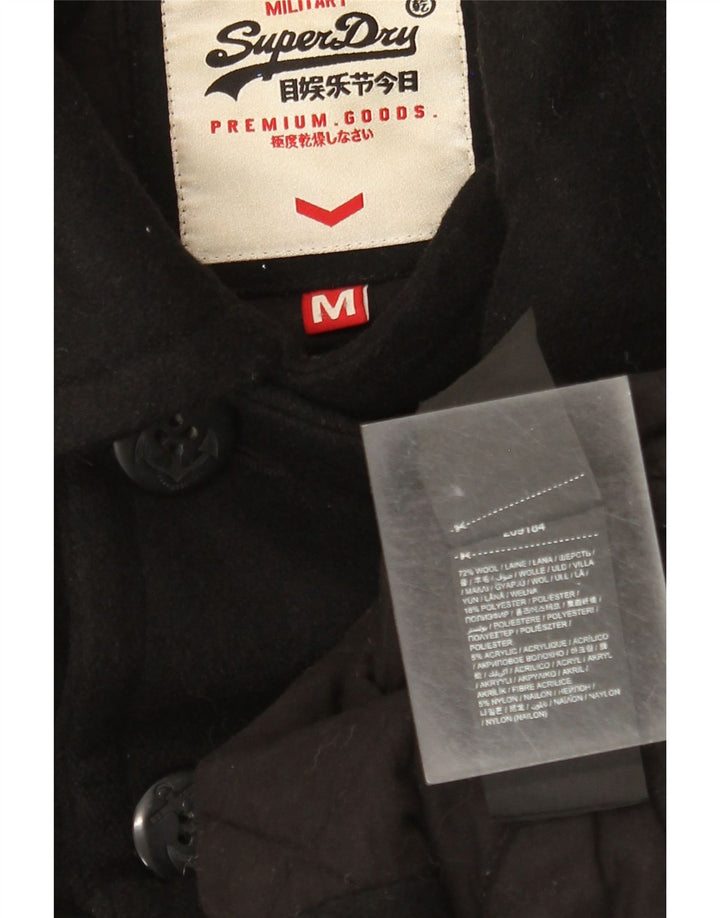Płaszcz męski Superdry Pea Coat UK 38, średnia czarna wełna