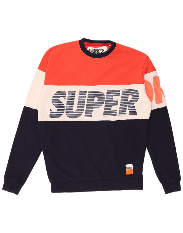 SUPERDRY Męski sweter o luźnym kroju, mały, wielokolorowy blok kolorów