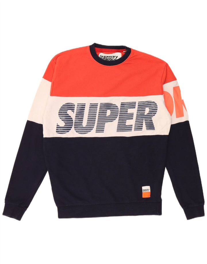 SUPERDRY Męski sweter o luźnym kroju, mały, wielokolorowy blok kolorów