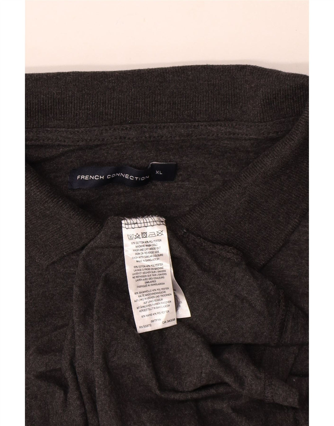Męska koszulka polo French Connection XL, szara, nakrapiana bawełna