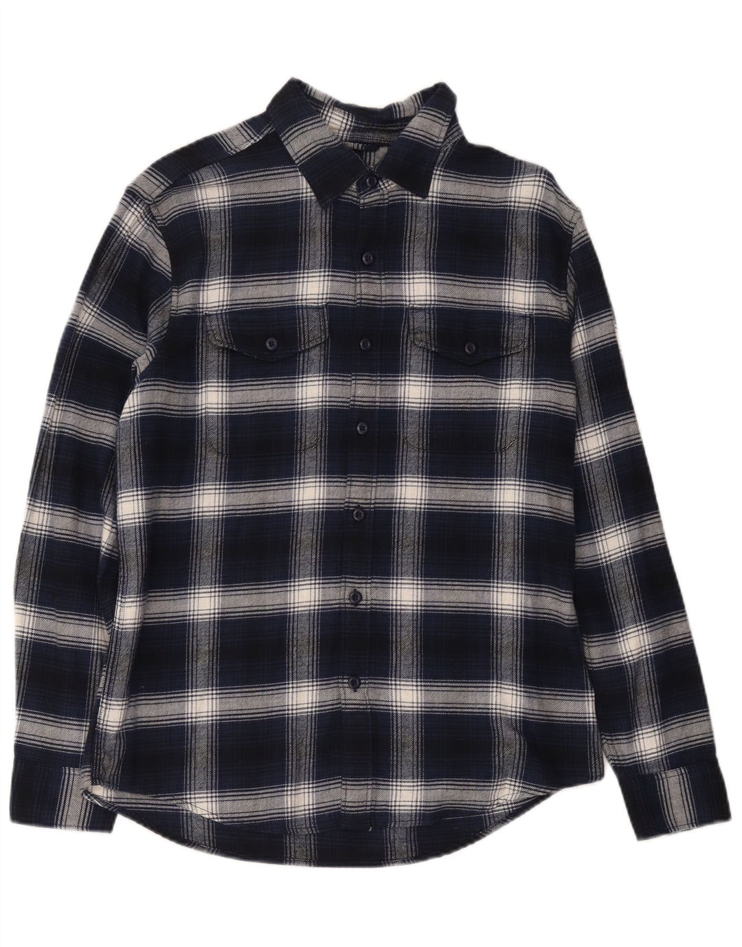 Koszula flanelowa męska American Eagle, bawełniana, w średnią granatową kratkę